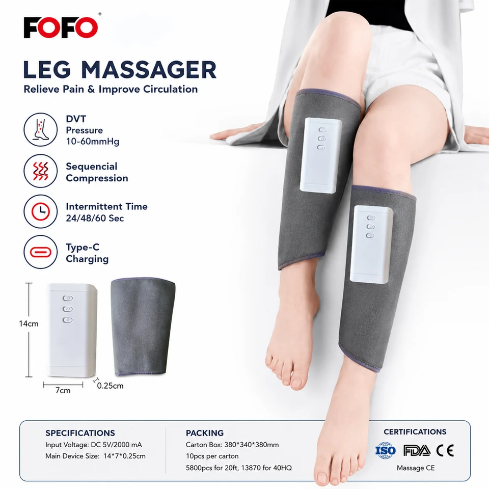 Cordless sequential calf compression wrap — product reference image