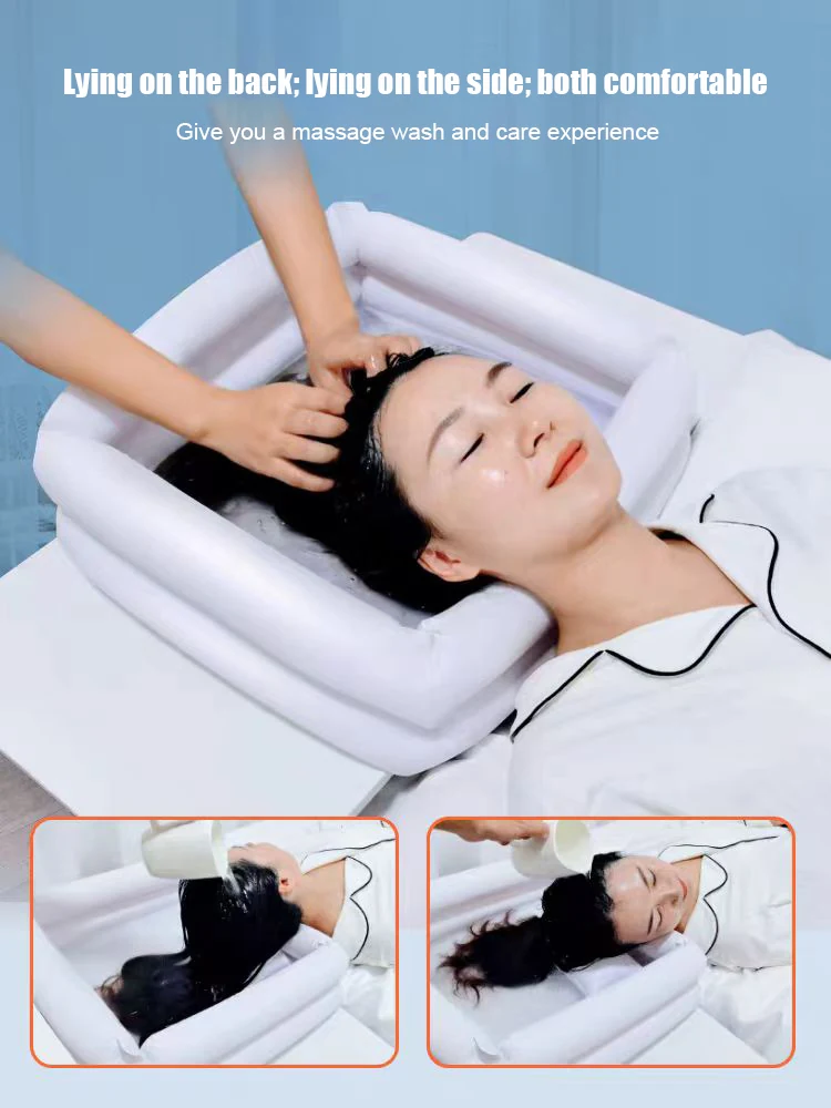 Inflatable hair-washing basin with pump — product reference image